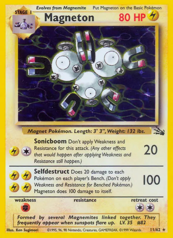 Magneton #11 Fossil Unlimited Pokémon card