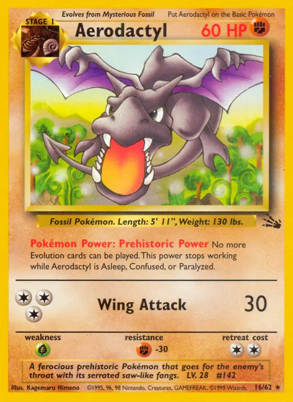 Aerodactyl #16 Fossil Unlimited Pokémon card