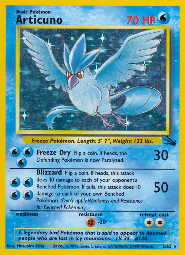 Articuno #
                                2 Fossil Unlimited Pokémon card