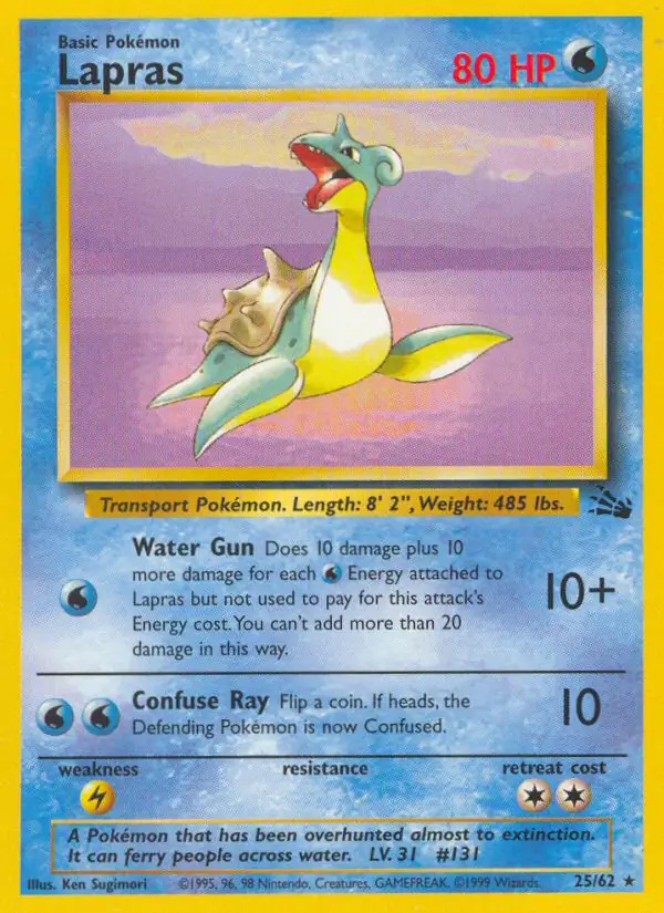 Lapras #
                                25 Fossil Unlimited Pokémon card