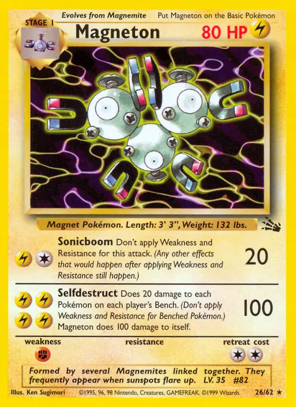 Magneton #26 Fossil Unlimited Pokémon card