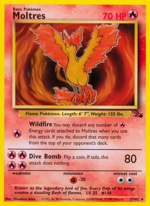 Moltres #
                                27 Fossil Unlimited Pokémon card
