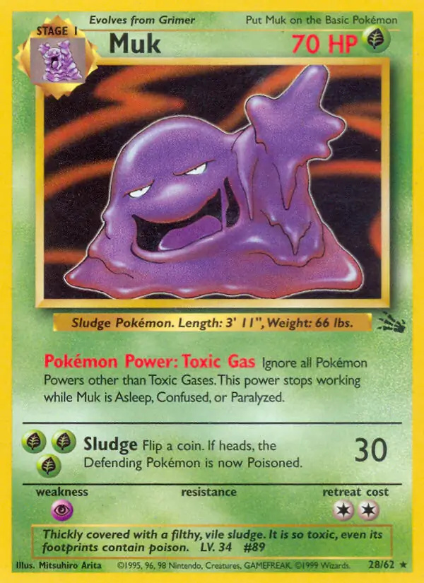 Muk #
                                28 Fossil Unlimited Pokémon card