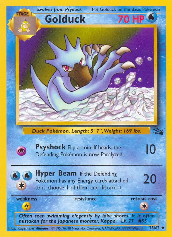 Golduck #
                                35 Fossil Unlimited Pokémon card