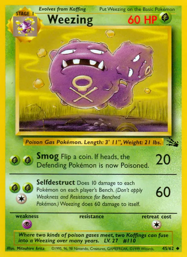 Weezing #
                                45 Fossil Unlimited Pokémon card