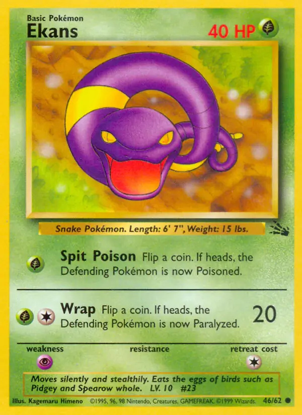 Ekans #
                                46 Fossil Unlimited Pokémon card
