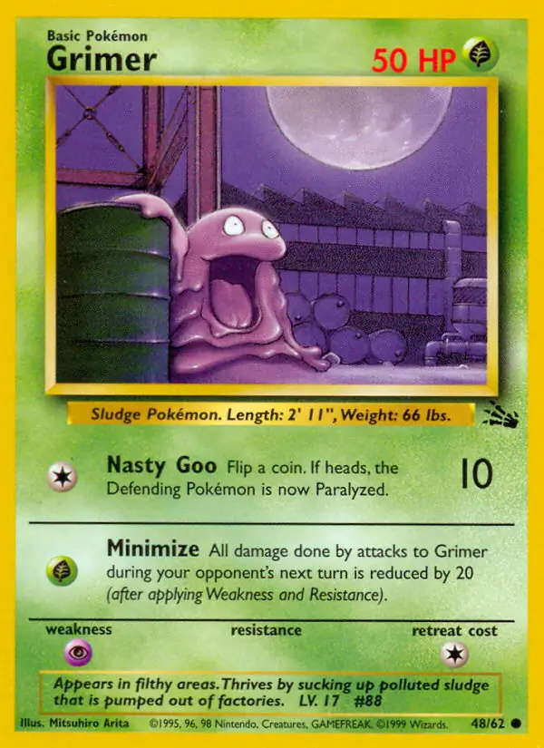 Grimer #48 Fossil Unlimited Pokémon card
