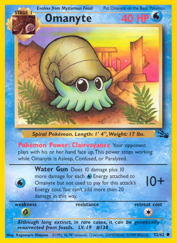 Omanyte #
                                52 Fossil Unlimited Pokémon card