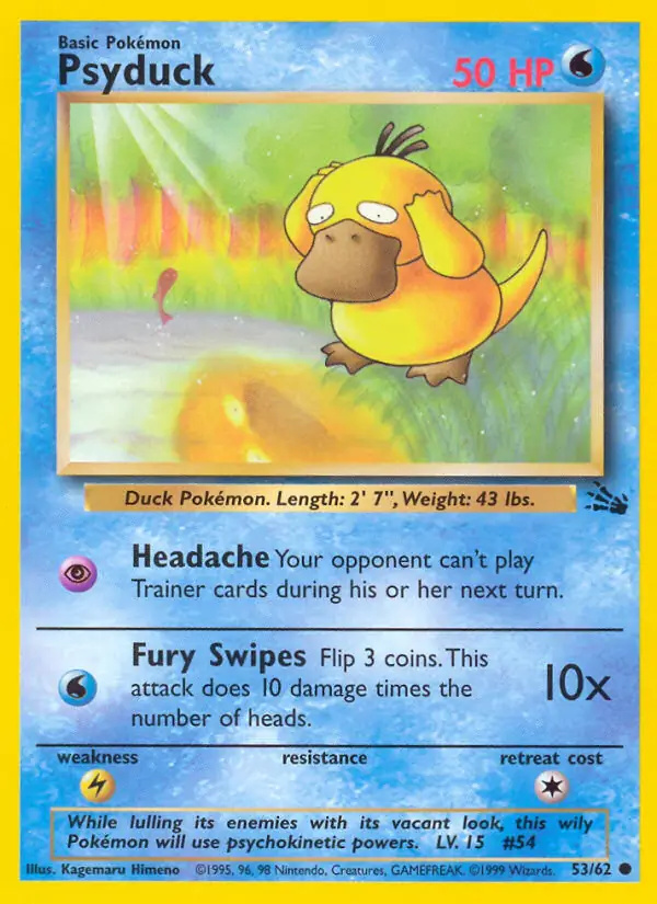 Psyduck #53 Fossil Unlimited Pokémon card