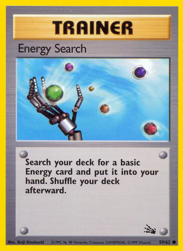 Energy Search #59 Fossil Unlimited Pokémon card