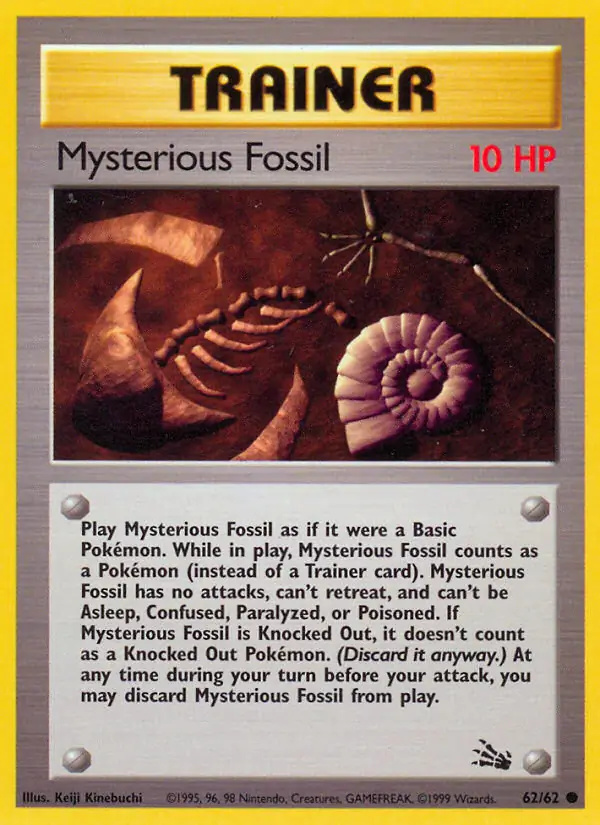 Mysterious Fossil #62 Fossil Unlimited Pokémon card