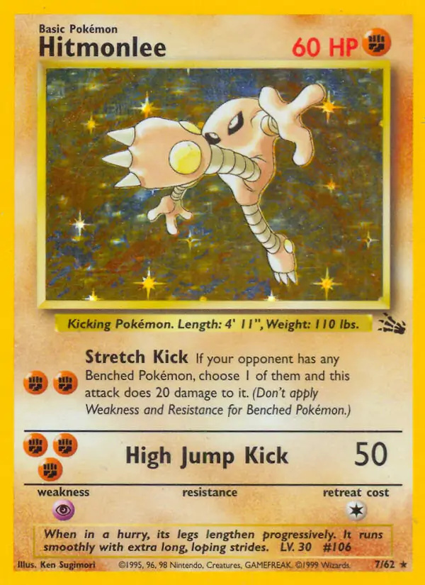 Hitmonlee #
                                7 Fossil Unlimited Pokémon card
