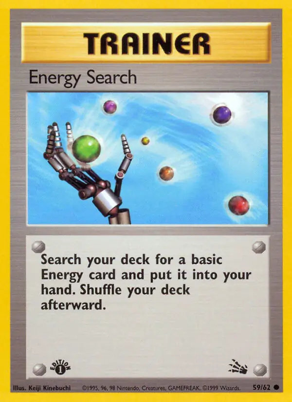 Energy Search #59 Fossil 1st Edition Pokémon card