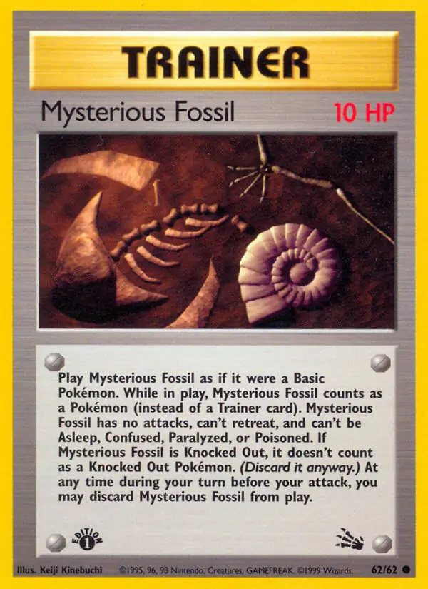 Mysterious Fossil #62 Fossil 1st Edition Pokémon card