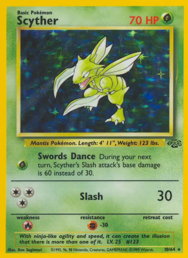 Scyther #10 Jungle Unlimited Pokémon card