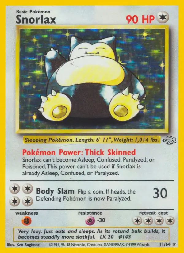 Snorlax #11 Jungle Unlimited Pokémon card