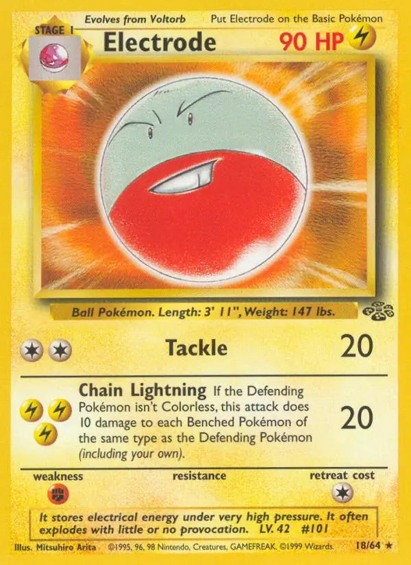 Electrode #18 Jungle Unlimited Pokémon card