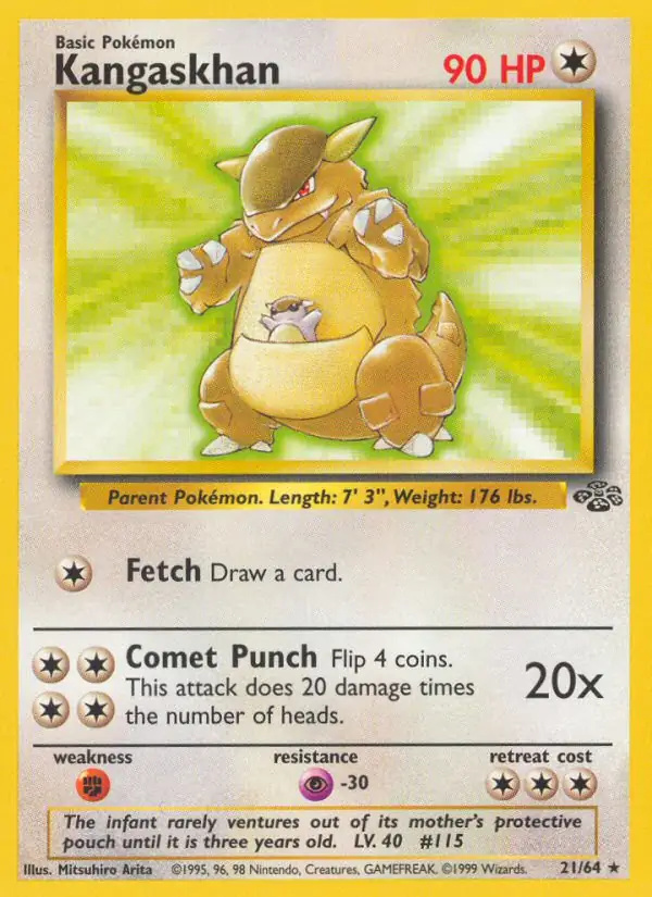 Kangaskhan #21 Jungle Unlimited Pokémon card