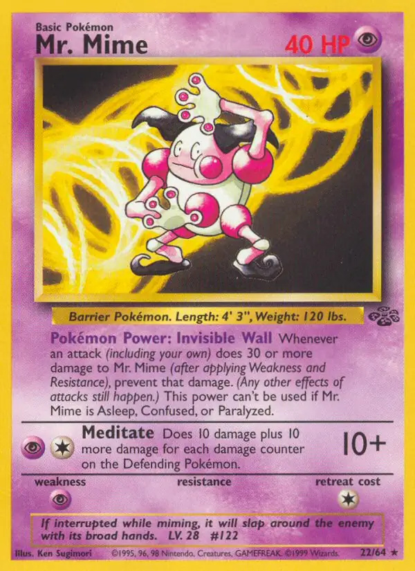 Mr. Mime #22 Jungle Unlimited Pokémon card