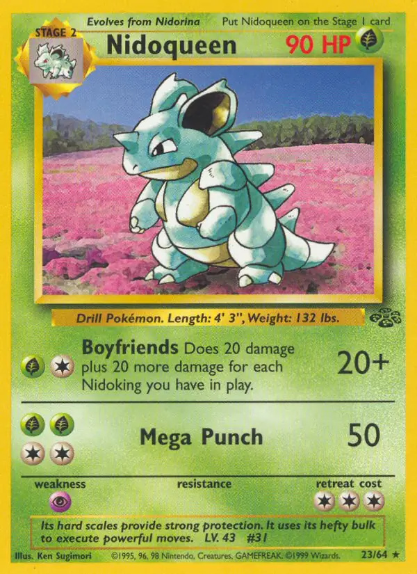 Nidoqueen #23 Jungle Unlimited Pokémon card