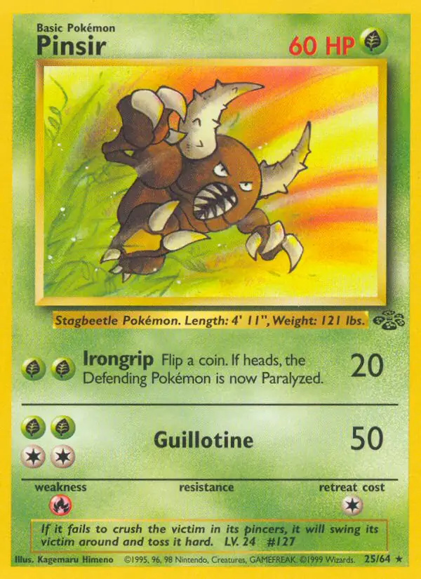 Pinsir #25 Jungle Unlimited Pokémon card