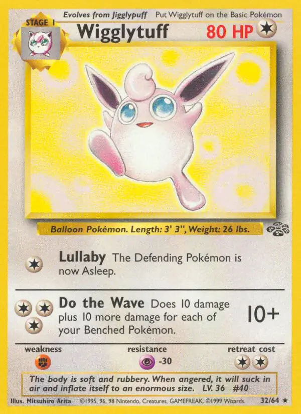 Wigglytuff #32 Jungle Unlimited Pokémon card