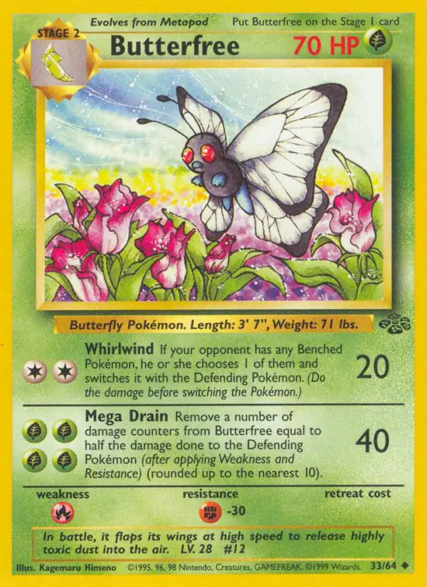 Butterfree #33 Jungle Unlimited Pokémon card