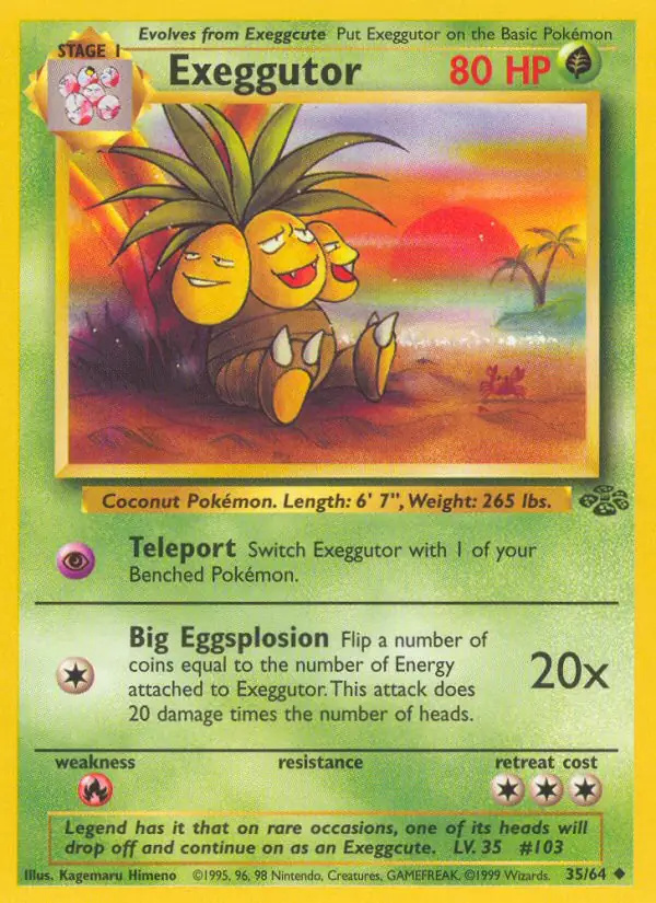 Exeggutor #35 Jungle Unlimited Pokémon card