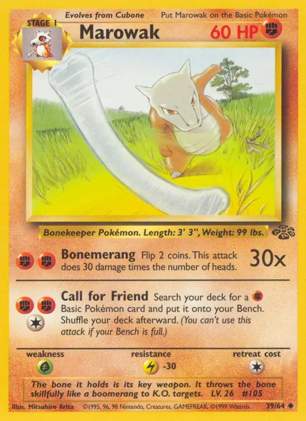 Marowak #39 Jungle Unlimited Pokémon card
