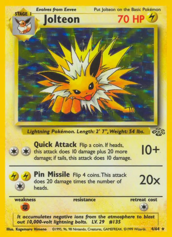 Jolteon #4 Jungle Unlimited Pokémon card
