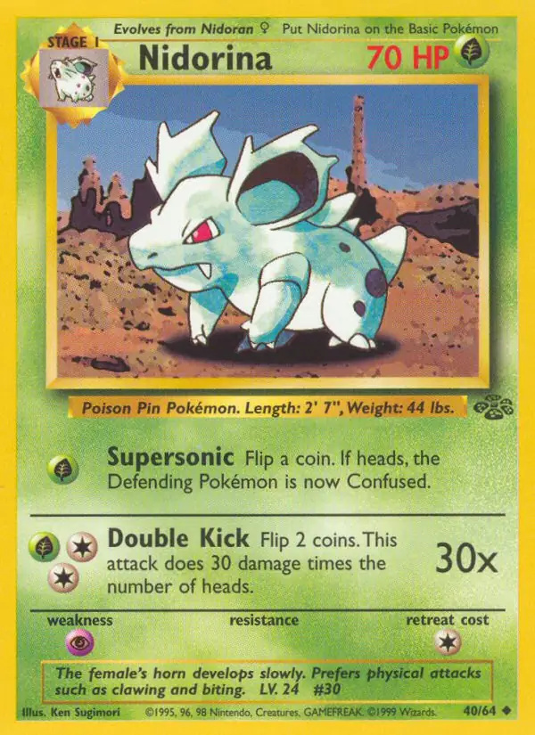 Nidorina #40 Jungle Unlimited Pokémon card