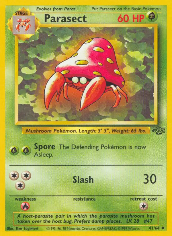 Parasect #41 Jungle Unlimited Pokémon card