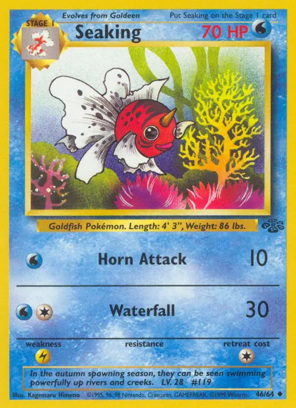 Seaking #46 Jungle Unlimited Pokémon card