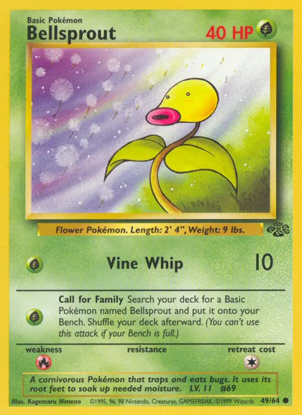 Bellsprout #49 Jungle Unlimited Pokémon card