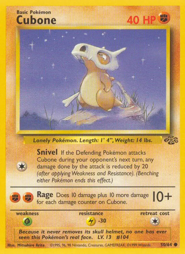 Cubone #50 Jungle Unlimited Pokémon card