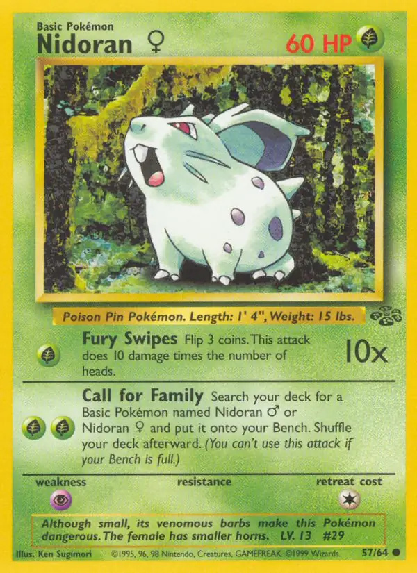 Nidoran♀ #57 Jungle Unlimited Pokémon card