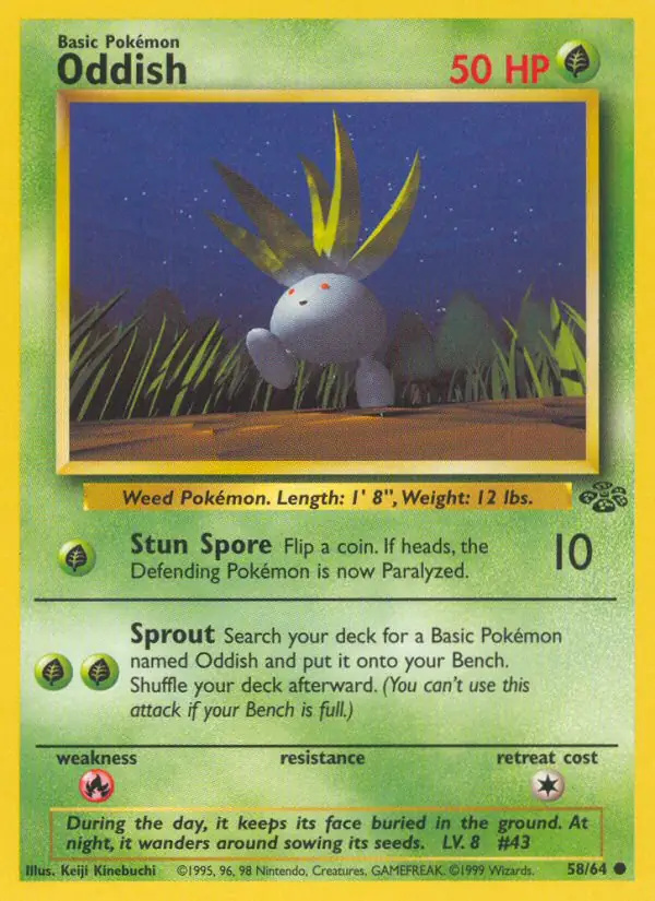 Oddish #58 Jungle Unlimited Pokémon card