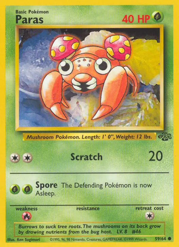 Paras #59 Jungle Unlimited Pokémon card