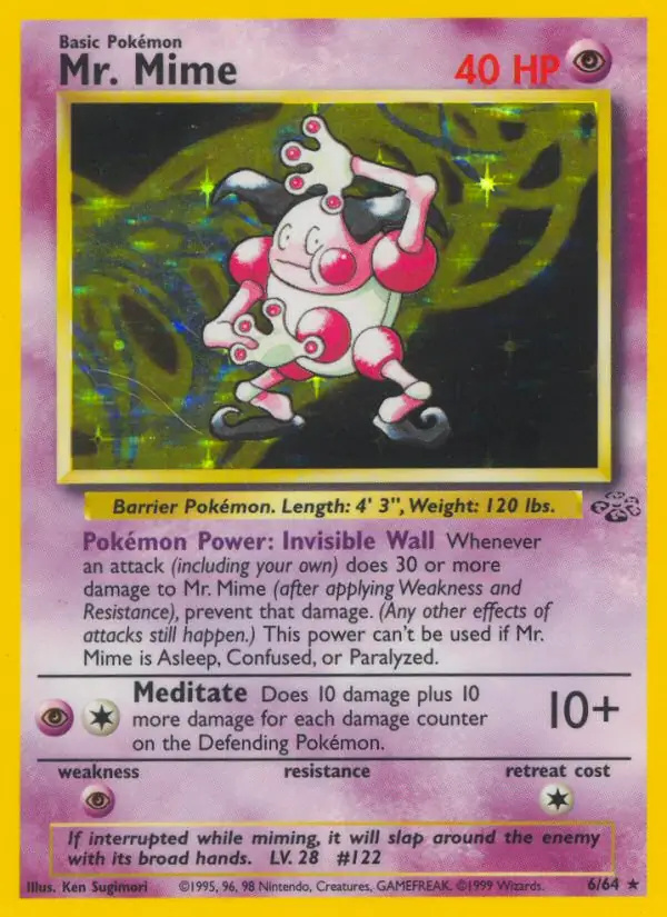 Mr. Mime #6 Jungle Unlimited Pokémon card