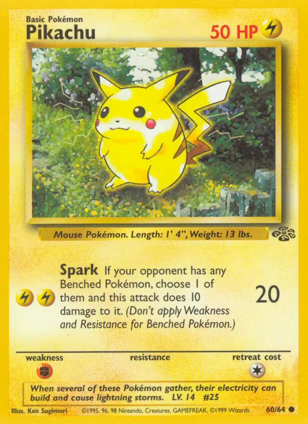 Pikachu #60 Jungle Unlimited Pokémon card