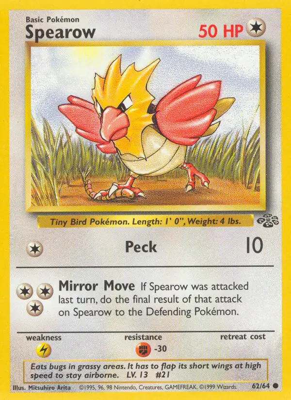 Spearow #62 Jungle Unlimited Pokémon card