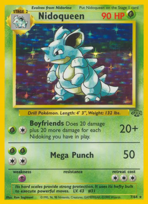 Nidoqueen #7 Jungle Unlimited Pokémon card