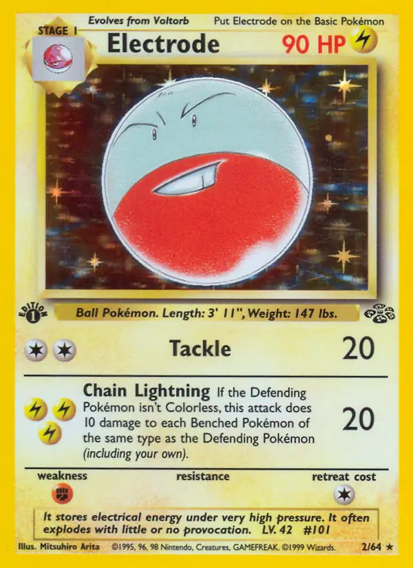 Electrode #
                                2 Jungle 1st Edition Pokémon card