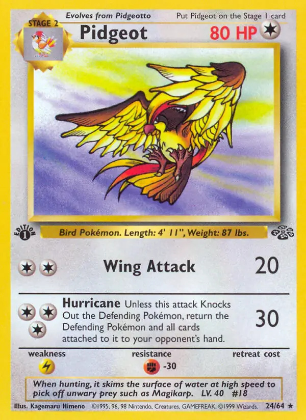 Pidgeot #
                                24 Jungle 1st Edition Pokémon card