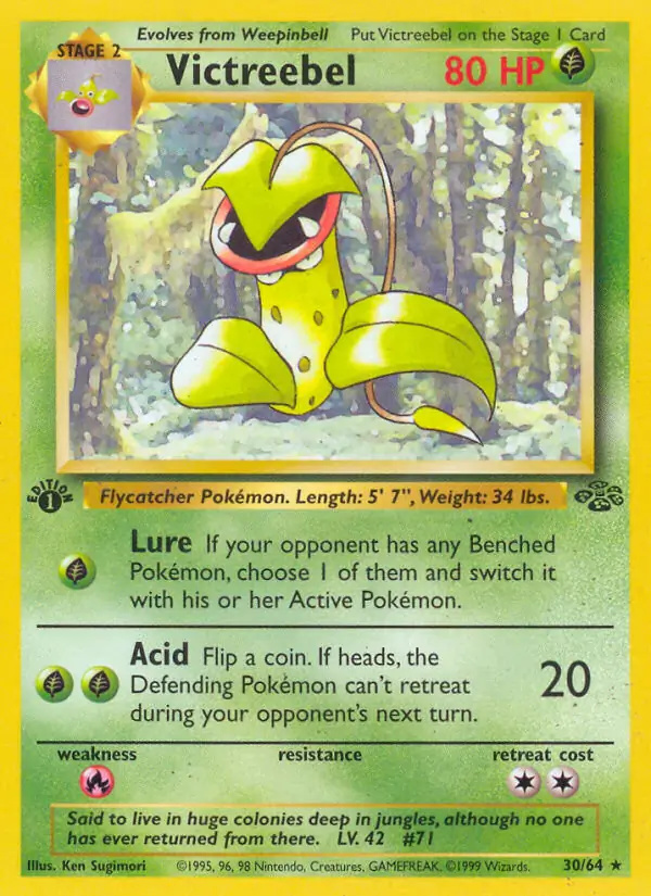 Victreebel #30 Jungle 1st Edition Pokémon card