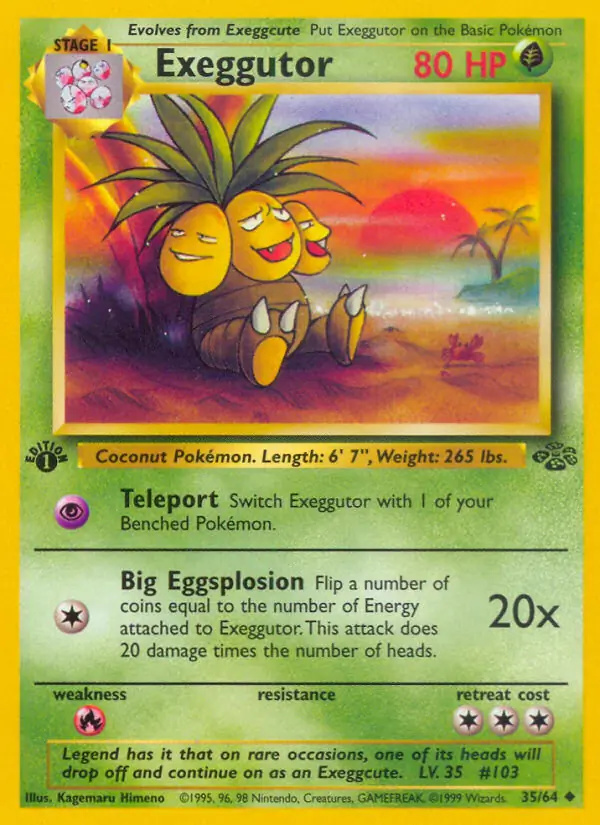 Exeggutor #
                                35 Jungle 1st Edition Pokémon card