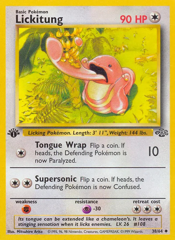 Lickitung #38 Jungle 1st Edition Pokémon card