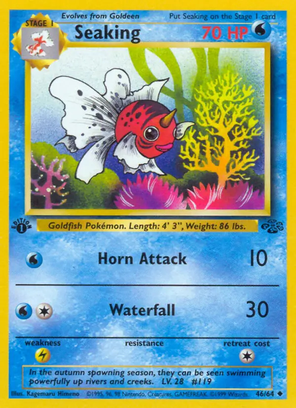 Seaking #
                                46 Jungle 1st Edition Pokémon card