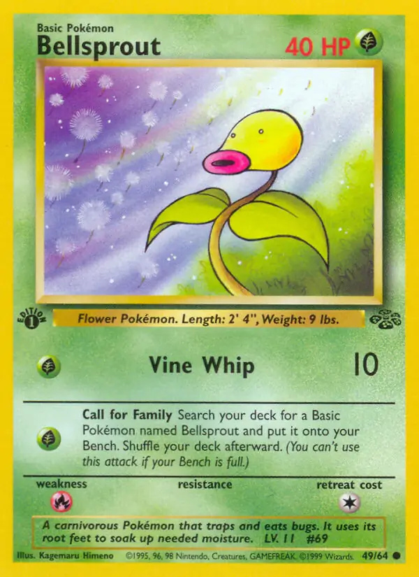Bellsprout #
                                49 Jungle 1st Edition Pokémon card