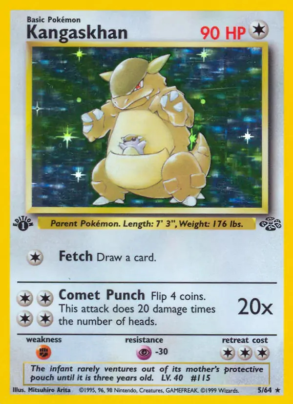 Kangaskhan #
                                5 Jungle 1st Edition Pokémon card